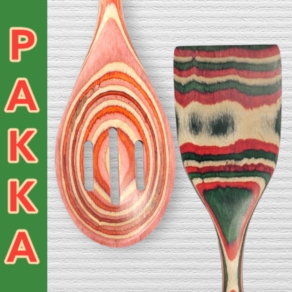 🆕️ Pakka Island Wood Multi-color Cooking Utensils - NWT